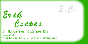 erik csepes business card